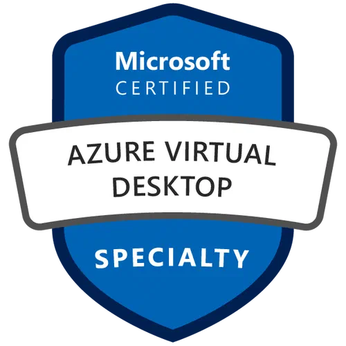 Microsoft Certified: Azure Virtual Desktop Specialty badge